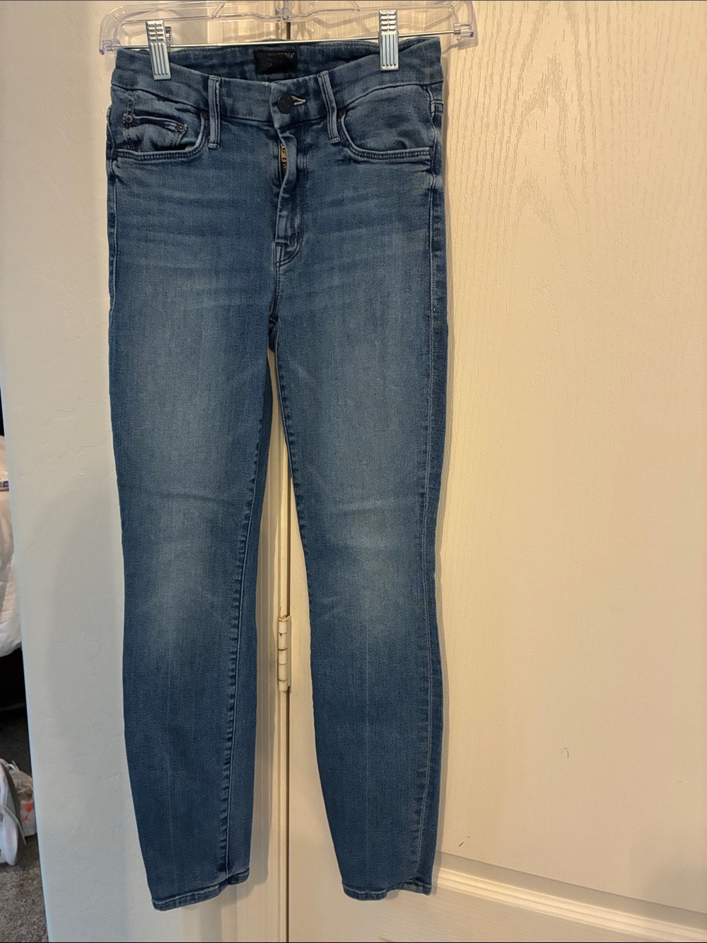 MOTHER Mid Blue Skinny Jeans